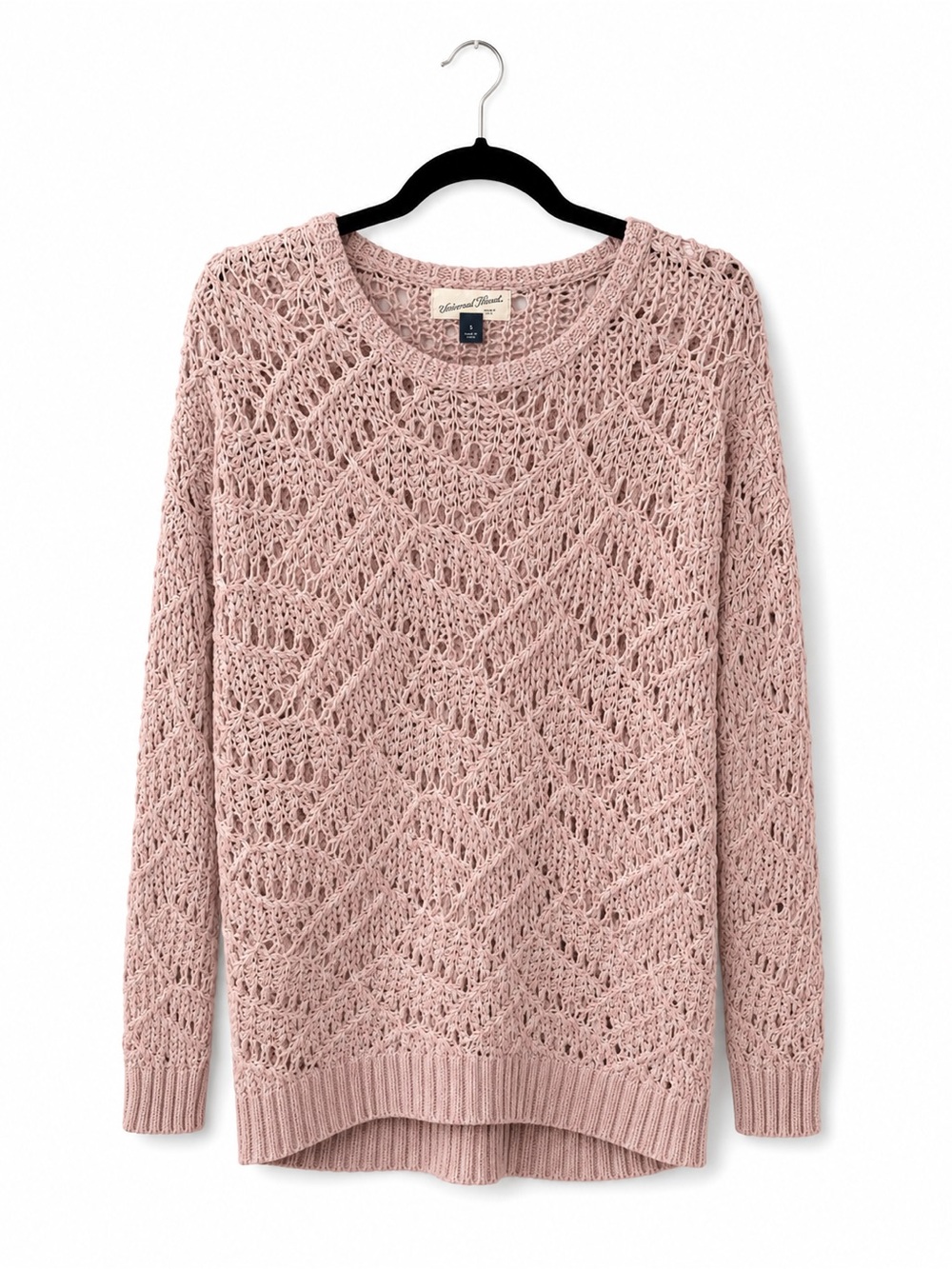 NWT XL universal threads Open-Knit Crewneck Sweater - Blush Pink